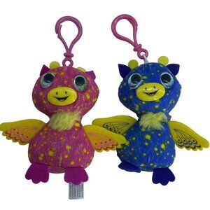 Hatchimals Glittering Garden Twin Surprise Talking Clip Keychains 2018 Lot of 2